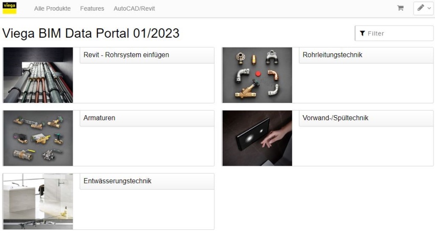 Das „Viega BIM Data Portal“ stellt per Internet den...