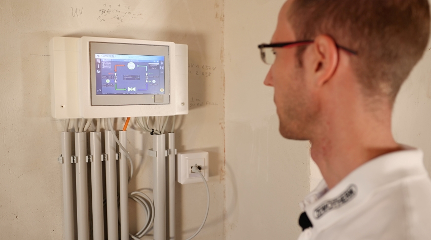 Menü-Ansicht über die Regelung des Wärmepumpen-Moduls...