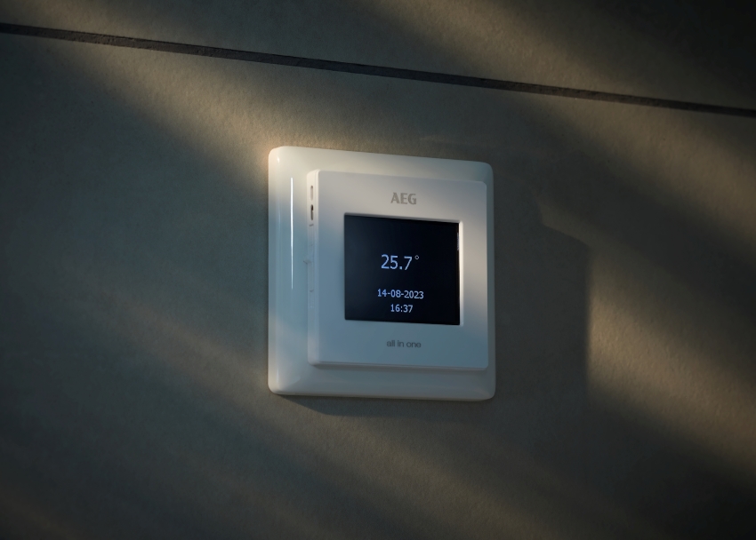 Der AEG Fußbodentemperaturregler FRTD 903 TC mit Touchscreen-Display:...