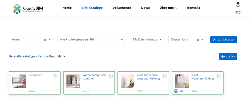 Mit der Bereitstellung BIM-fähiger Daten für die Produktgruppen...