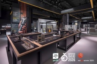 Der Viega Messestand, auf der SHK+E in Halle 6 zu finden, wurde mehrfach ausgezeichnet. Die international renommierten Designpreise würdigen das Standkonzept, das durch eine klare architektonische Struktur und ein konsistentes Kommunikationsdesign die Marke Viega in Szene setzt. <br />Bild: Viega