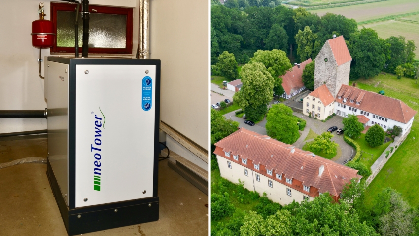 Das neoTower BHKW wurde in einem Nebengebäude untergebracht....