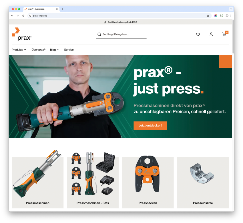 Presswerkzeug und Zubehör jetzt ganz einfach direkt...