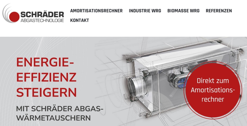 Mit dem Schräder Abwärmeservice lassen sich bisher...