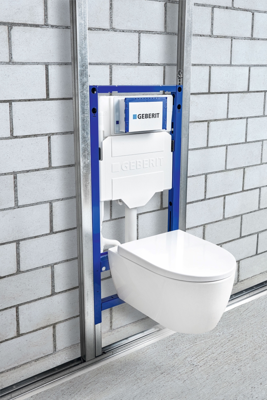In Kombination mit der Geberit Duofix Systemschiene...