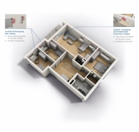 Der iconVent 165 lässt sich direkt in die Fensterlaibung einzubauen. So sind keine Außenwandgitter an der Fassade sichtbar und der Schallschutz wird erhöht.<br />Bild: Pluggit <br /><br /><br />