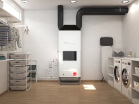 Raumklimalösung für sommerlichen Wärmeschutz: Die Kühleinheit Zehnder ComfoClime Cool erweitert das Komfort-Lüftungsgerät Zehnder ComfoAir Q um eine aktive Temperierung. Durch die integrierte Luft/Luft-Wärmepumpe mit modulierender Inverter-Technologie wird die Zuluft an heißen Tagen nicht nur gekühlt, sondern auch entfeuchtet, um ein behagliches Raumklima ohne Zugerscheinungen zu schaffen.