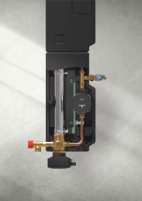 Ein mögliches hydraulisches Schema, bei dem das SLM direkt an den Puffer angebunden wird.<br /><br />Quelle: Technische Alternative