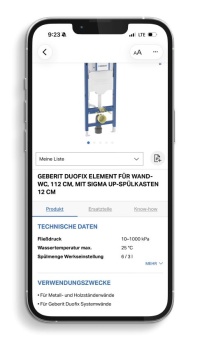 Der integrierte Produktkatalog liefert Produkt- und Ersatzteilinformationen sowie Montageanleitungen oder Videos.