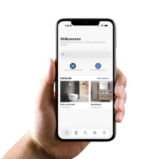 Geberit Pro Startbildschirm mit Direktzugriff auf Textsuche,.......