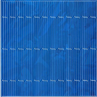 Multikristalline rückseitenkontaktierte MWT-Solarzelle. 