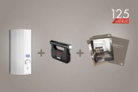 125 Jahre AEG stehen gleichermaßen für Tradition und langjähriges „Know-How“. Die AEG Haustechnik feiert dies mit Partnern des Fachhandwerks und mit einem Messe-Gewinnspiel und limitierten 125 Jubiläumspaketen mit elektro-nischen Durchlauferhitzern. Bild: AEG