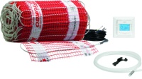 Mit einer Heizleistung von 200 W/m² sorgt die Heizmatte THERMO BODEN Comfort TURBO für besonders schnelle Erwärmung in Wellnessbädern und Wohnbereichen mit großformatigen Fliesen oder Bodenplatten. Über den leicht zu bedienenden Komfortregler lässt sich die Fußbodentemperatur bedarfsgerecht regulieren. 