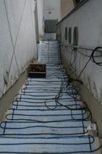 Mit Hilfe einer Freiflächenheizung wird diese Treppe.......