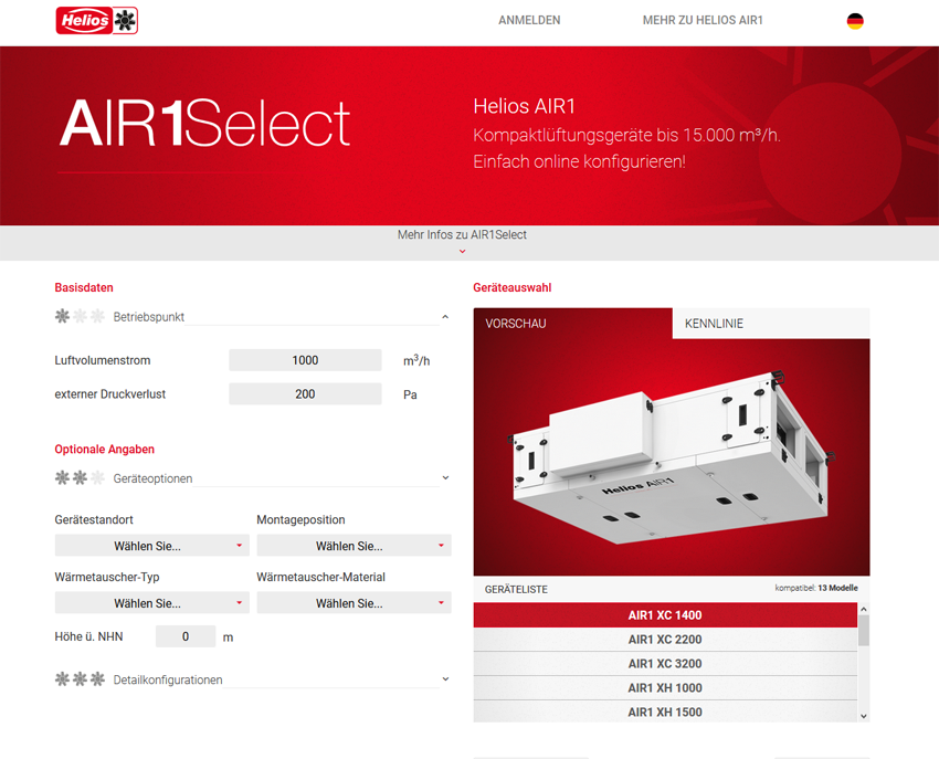 AIR1Select - das smarte Tool zur Auswahl von RLT-Geräten....