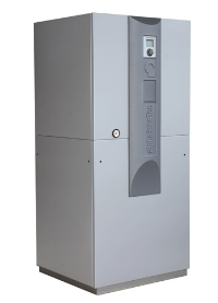 Trotz ihrer geringen Baugröße leisten die neuen compacten Luft/Wasser-Wärmepumpen LWC 100 und LWC 120 von Alpha-InnoTec 10 bzw. 12 kW und arbeiten dabei ausgesprochen leise. Mit einem COP von 4,1 nach EN 14511 bei A7/W35 gehören die Wärmepumpen zu den effizientesten Kompakt-Luft/Wasser-Maschinen, die der Markt momentan zu bieten hat. Foto: Alpha-InnoTec