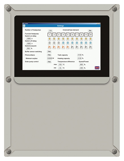 Der Regler mit dem Touchdisplay wird in einem robusten...
