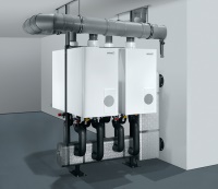 Bis zu 16 EcoTherm Plus WGB Serie E lassen sich zu einer Kaskade verbinden. Bild: August Brötje <br />