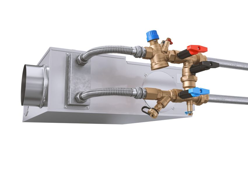 Danfoss AB-QM 4.0 Flexo angeschlossen an einen Gebläsekonvektor...