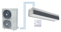 Aus einer Hand: die Komplettlösung DX-Luftschleier mit VRF-Außeneinheit von Systemair.<br />Bild: Systemair.