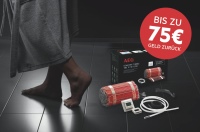 Geld zurück gibts jetzt von AEG Haustechnik beim Kauf einer AEG Fußbodentemperierung THERMO BODEN im Set. Die attraktive Sommer- Cashback-Aktion endet am 30. September.