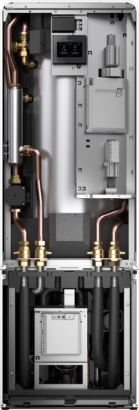 Bedienerfreundlichkeit weitergedacht: Das Gehäuse der Compress 7800i LW ist flexibel teilbar. So ist der Transport besonders einfach. Installateure profitieren bei Wartungs-und Reparaturarbeiten außerdem von der herausnehmbaren Kältekreisbox. 