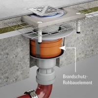 <b>Montagefreundliches System:</b> Dallmer Brandschutz ist vielseitig und wird einfach mit dem Ablaufsystem kombiniert.