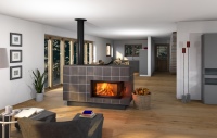 Mehr Platz im Aufstellraum: Die kompakte Bauweise des  Dreiwegebogens von Camina & Schmid benötigt weniger Raum.<br />Bild: Camina & Schmid Feuerdesign und Technik 