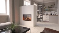 Ermöglicht individuelle Bauweisen: Der Gas-Kamineinsatz Lina G TV von Camina & Schmid als Tunnelversion.<br />Bild: Camina & Schmid Feuerdesign und Technik <br />