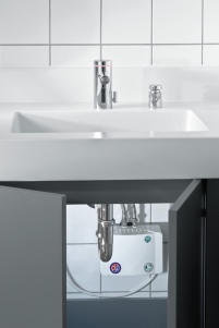 Waschtischarmatur lumino+ von CONTI+ mit Klein-Durchlauferhitzer.Bild:.......