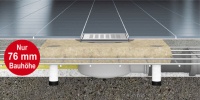<b>Flachste Bauweise - höchste Sicherheit:</b> der neue Badablauf CeraDrain Plan mit Polyerbetonkragen und integrierter Baustahlmatte.