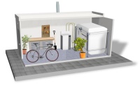 Heiz- & Lagerraumkombination Eco-Box.<br />Bilder: Hargassner