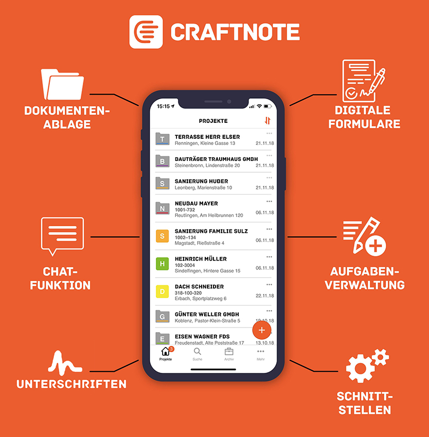 Craftnote lässt sich intuitiv nutzen. Sämtliche Informationen...