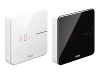 „Fonterra Smart Control“ ist mit dem „Design Plus powered by ISH“ ausgezeichnet worden: Elegant in schlichtem Weiß oder Schwarz fügt das Raumthermostat sich in jeden Raum ein. 