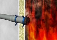 Dank der Brandschutzmanschette wird der Brandraum sicher abgeschottet.<br />Bild: DOYMA