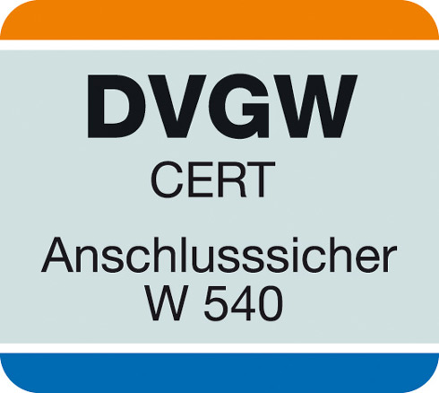 Das Konformitätszeichen „DVGW CERT Anschlusssicher...
