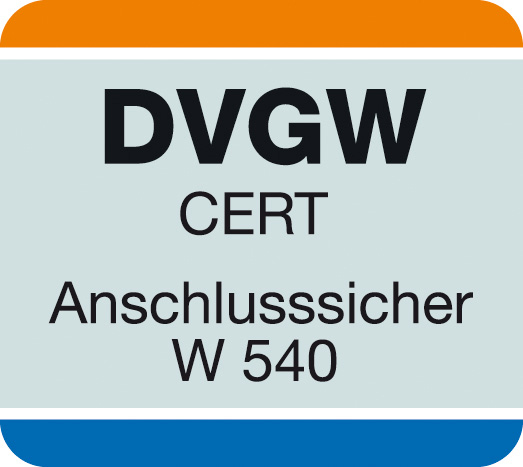Das Konformitätszeichen „DVGW CERT Anschlusssicher...