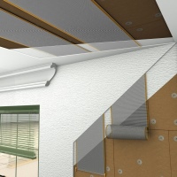 Aufbau des Dämm-Heiz-Systems. Die diffusionsoffene Konstruktion optimiert das Raumklima und verhindert Schimmelbildung.<br />Bild: UdiDÄMMSYSTEME