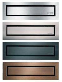 Moderne und zeitlose Oberflächen: Edelstahl gebürstet, Edelstahl poliert, Schwarz matt und - klassisch modern - Bronze patiniert.
