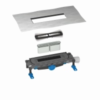 Das neue Ablaufgehäuse DallFlex von Dallmer revolutioniert die Entwässerungstechnik. Es kann mit insgesamt sieben verschiedenen Dallmer-Duschrinnen kombiniert werden.  