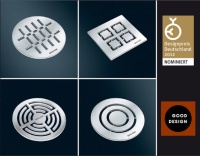 Exzellent gestaltet: Designabdeckungen Serie Dimensions von Dallmer mit den<br />Modellen Puls und Cut (oben), Galaxy und Saturn (unten).