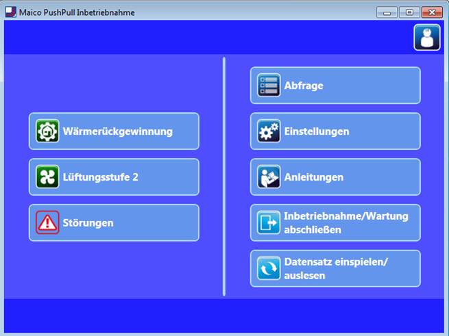 Anzeige des Startbildschirms auf der Ebene für den...