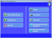 Anzeige des Startbildschirms auf der Ebene für den Installateur<br />Bilder: Maico Ventillatoren