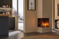 Gaskamine von Camina & Schmid Feuerdesign und Technik GmbH & Co. KG funktionieren auf Knopfdruck. Über eine Funk-Fernbedienung lässt sich das Flammenbild in acht Stufen manuell einstellen.<br />Bild: Camina & Schmid