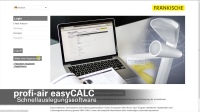 Das Online-Tool profi-air easyCALC von FRÄNKISCHE berechnet die korrekte Luftmenge einfach sowie schnell und zeigt an, welche Materialien benötigt werden.<br />Bild: FRÄNKISCHE