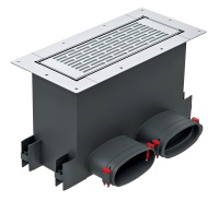 Der neue Wand-/Bodenkasten von Helios vergrößert die Flexibilität bei der Ovalrohr-Verlegung. Dank besonders geringer Anschlusshöhe ist die Installation selbst in schmalen Zwischenwänden möglich.<br /><br />Werksbild: Helios Ventilatoren