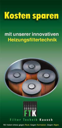 Wie man durch innovative Heizungswasserinfiltration Kosten sparen kann, darüber informiert der Flyer des Herstellers Kausch.