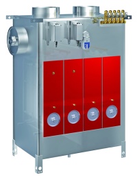 Die FilterBox ist eine effiziente Lösung zur Feinstaubreduzierung bei Holzfeuerungsanlagen. Entwickelt wurde sie von Schräder in Kooperation mit OekoSolve.<br />Bild: Schräder Abgastechnologie, Kamen