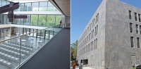 Wird über die Lüftung mit Abwärme aus einem Nachbargebäude beheizt: Neuer Anbau des Hessischen Finanzministeriums in Wiesbaden. <br />Bild: HMdF
