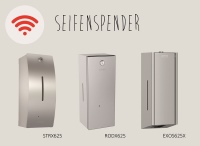 Auch zum Desinfektonsmittelspender umrüstbar, die verschiedenen <a href="https://www.franke.com/de/de/ws/products/product-search/favoriten.html?utm_source=haustechnik%20dialog&utm_medium=web&utm_campaign=WS_DE_beruehrungslos&utm_term=Armaturen%20Spender%20beruehrungslos&utm_content=DE#akCache=true&p=2&pid=2000057388_2000067773_2000090070_2000103333_2000103334_2030022942_2030022943_2030025231_2030027923_2030033388&uid=1f6baaa03511"target="_bblank">berührungslosen Seifenspender</a> von Franke Water Systems.<br />